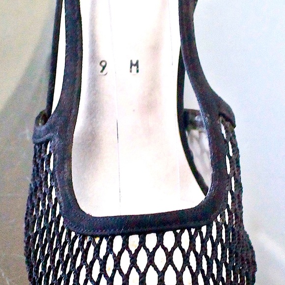STUART WEITZMAN SHOE SIZE 9M BLACK FISH NET  SLING BACK VINTAGE Y2K NEW - Picture 4 of 7